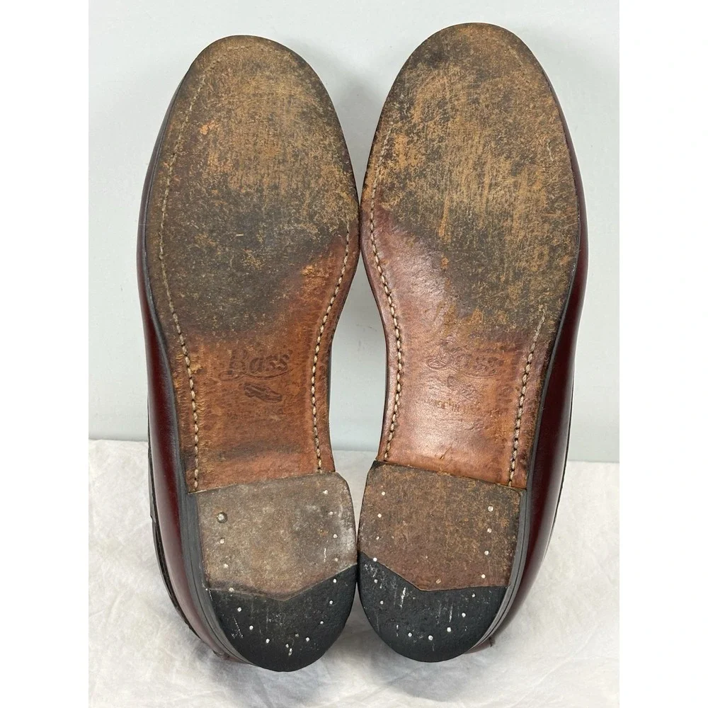 Vtg Bass Weejuns Layton Kiltie Tassel Loafers Shoes Men's 9 Oxblood Made USA